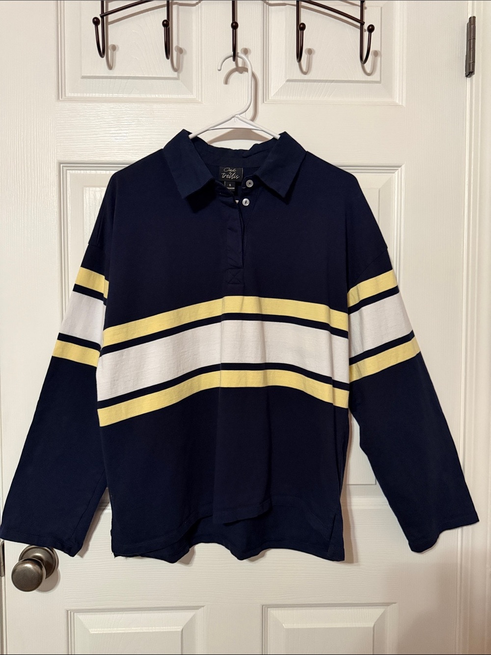 Oak & Trellis Navy Long-Sleeve Rugby Shirt